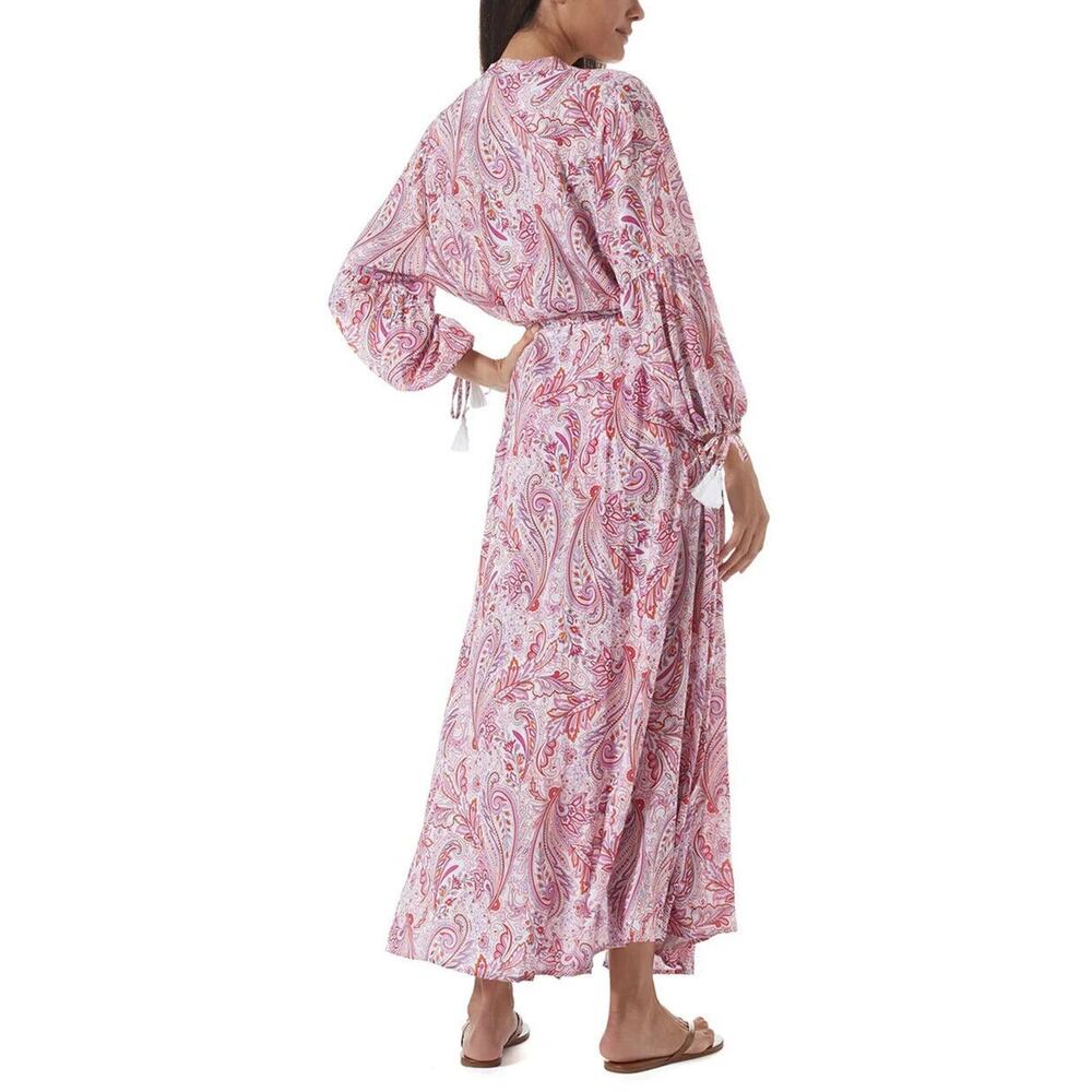Melissa Odabash NWT Gabby Floral Tie Waist Kaftan Cover Up Pink Size XS - Picture 5 of 8